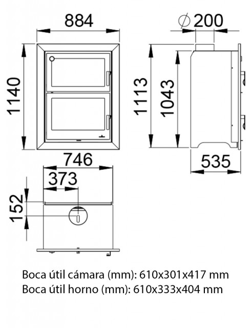 Chimenea y Horno a Leña Bronpi Murano para Empotrar