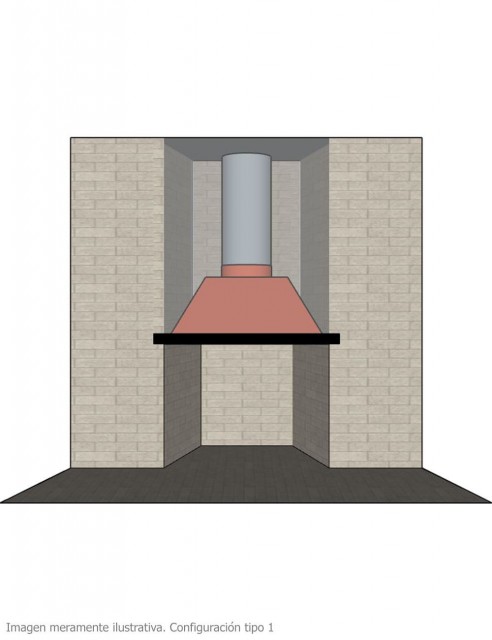 Campana para Chimenea a Leña Frontal Clásica Extra Grande