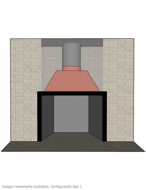 Hogar para Chimenea a Leña Frontal Clásico Pequeño