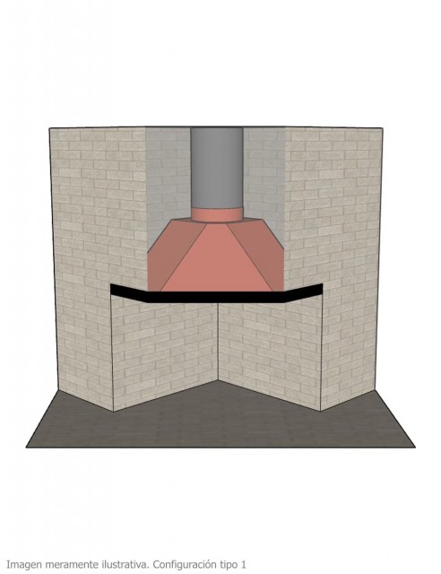 Campana para Chimenea a Leña Esquinera Clásica Grande