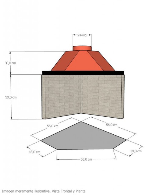 Campana para Chimenea a Leña Esquinera Clásica Mediana