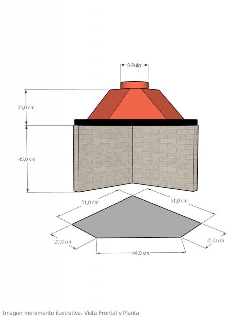 Campana para Chimenea a Leña Esquinera Clásica Pequeña