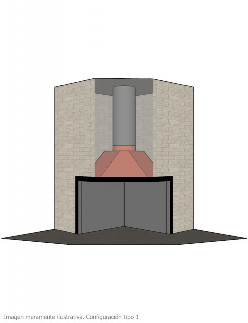 Hogar para Chimenea a Leña Esquinero Clásico Pequeño