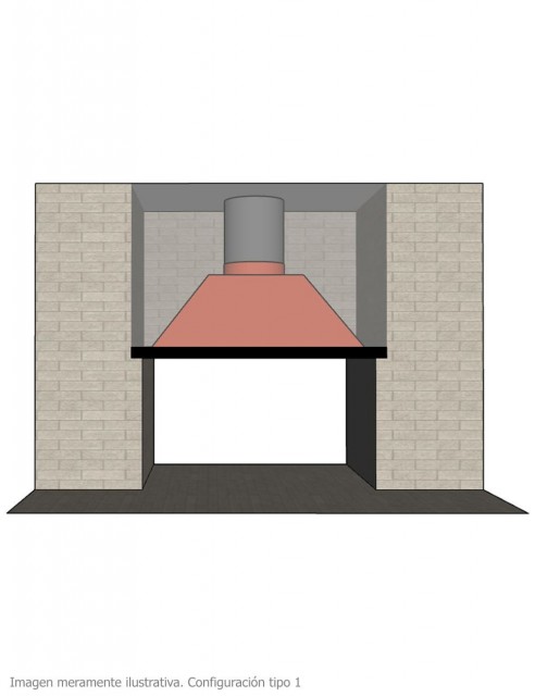 Campana para Chimenea a Leña Central Clásica Grande