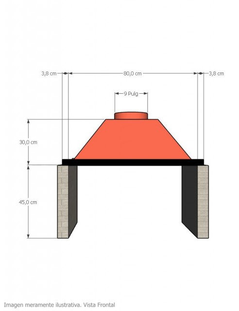 Campana para Chimenea a Leña Central Clásica Mediana