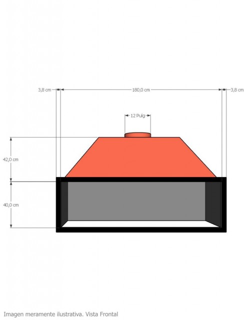 Hogar para Chimenea a Leña Frontal Loft Extra Grande 3