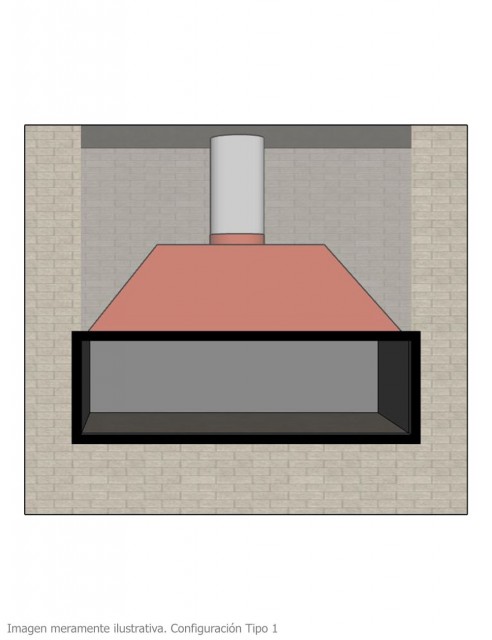 Hogar para Chimenea a Leña Frontal Loft Extra Grande 2