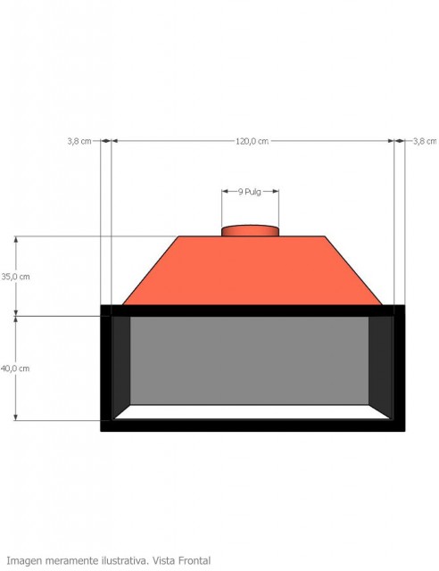 Hogar para Chimenea a Leña Frontal Loft Grande
