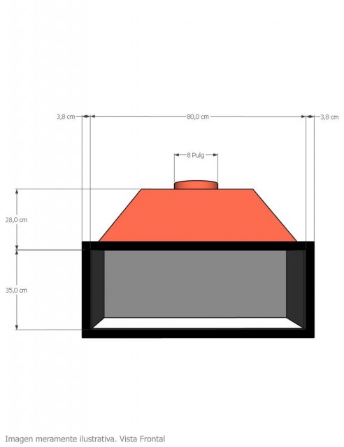 Hogar para Chimenea a Leña Frontal Loft Pequeño