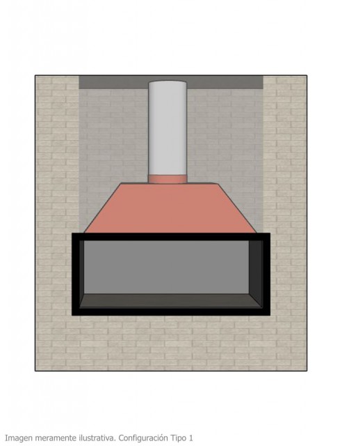 Hogar para Chimenea a Leña Frontal Loft Pequeño