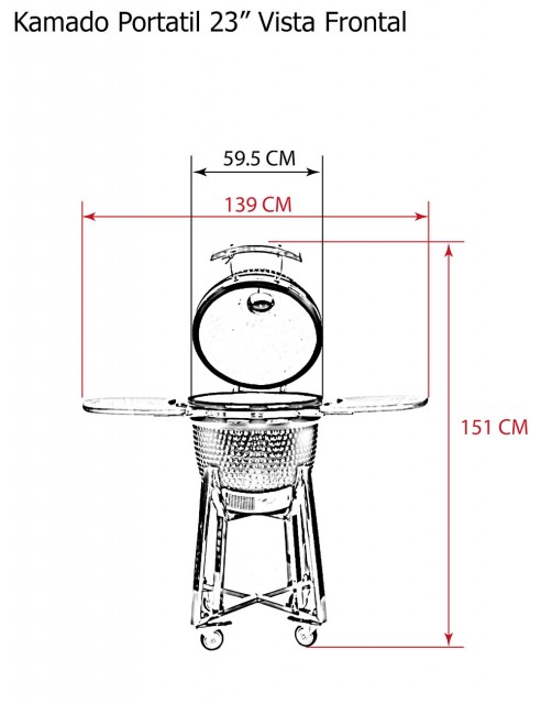 Combo Asador Kamado Portátil 23"