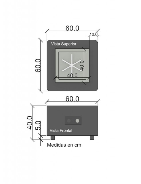 Chimenea de exterior Cuadrada Manual